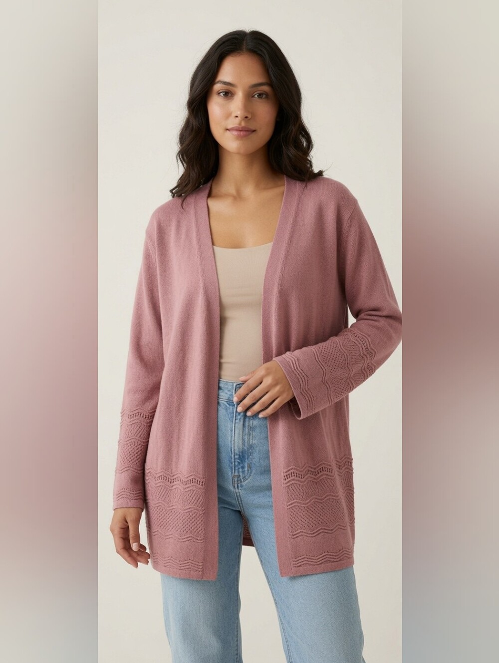 Elegant Pink Cardigan Sweater Super Soft & Oversized